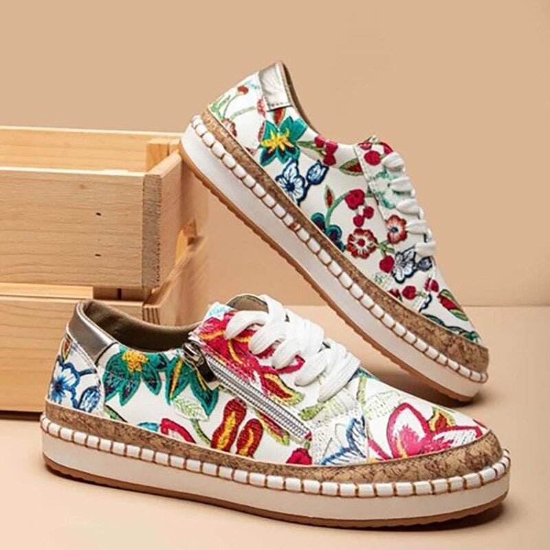 Oluchi – Florale orthopädische Sneakers mit Reißverschluss